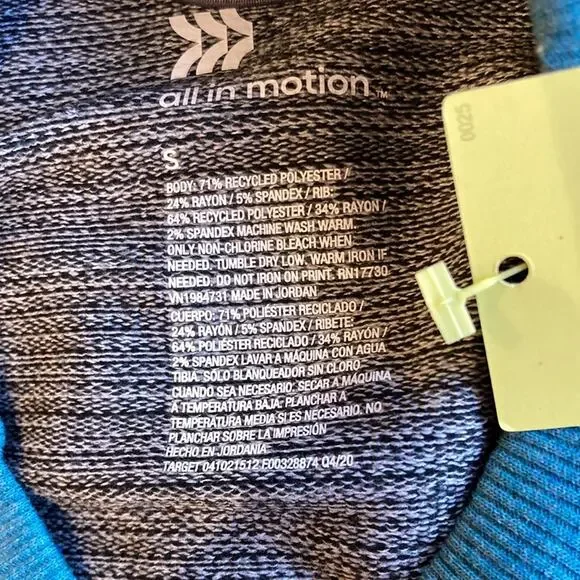 All In Motion Woman's Turquoise Sweatshirt Size Small Crew Neck - Picture 7 of 7
